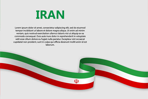 دانلود وکتور پرچم ایران لایه باز درحال حرکت